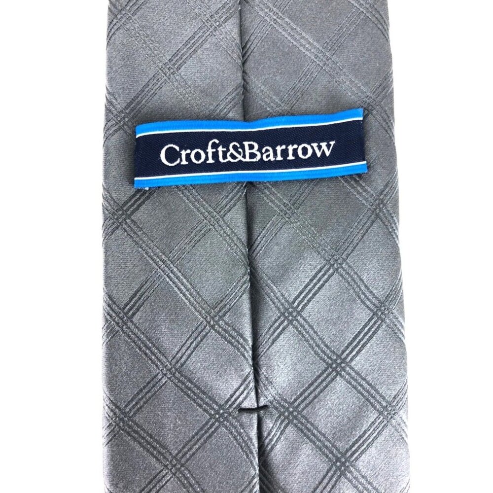 Croft & Barrow Gray Silk Blend Mens Tie Necktie - Picture 2 of 5